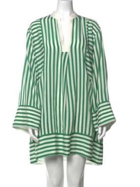 La Ligne Green and White Striped Tunic Dress